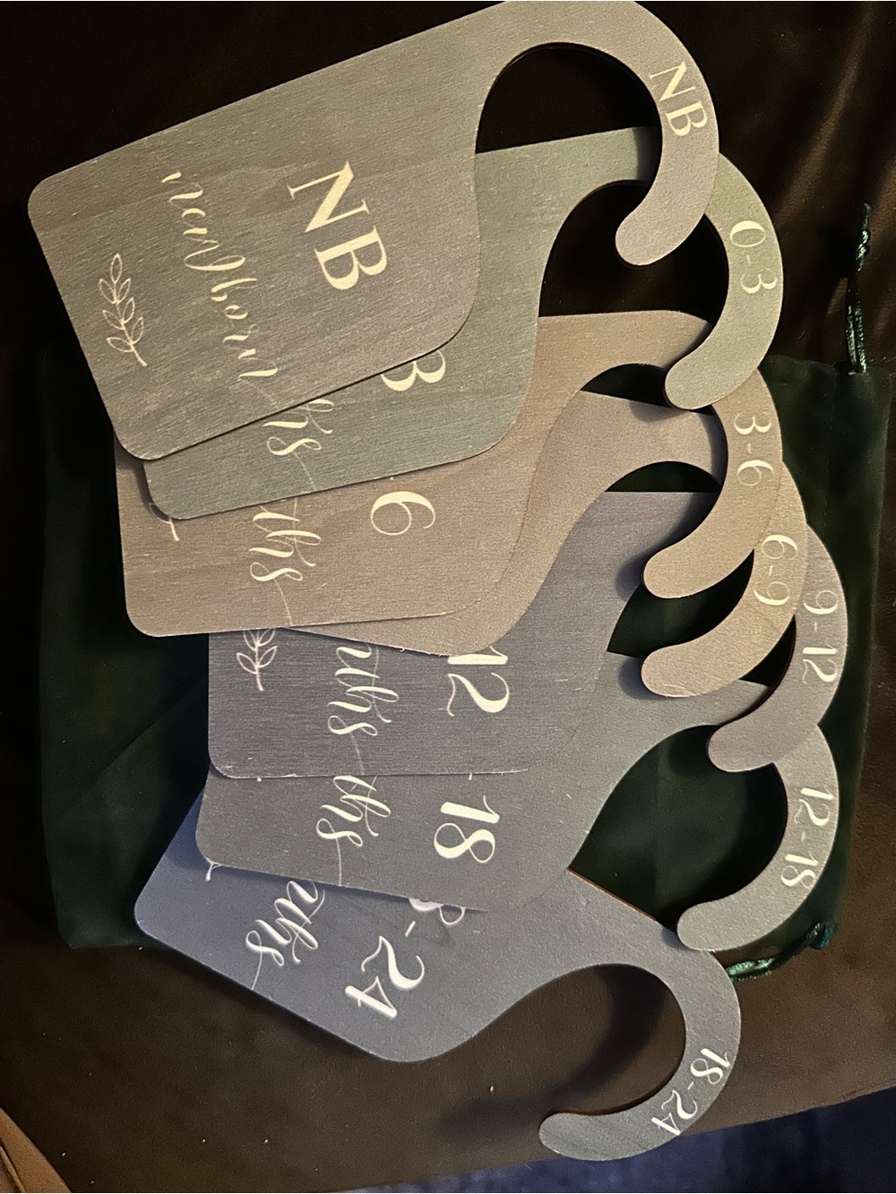Green Wooden Baby Closet Dividers - Neutral Nursery Organization